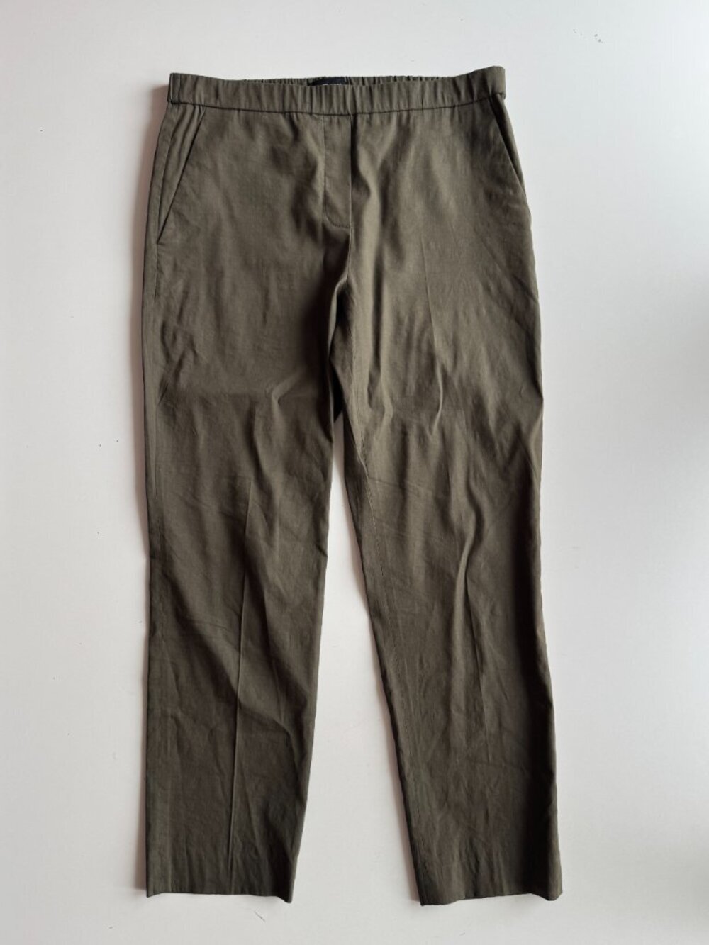 2pc THEORY Eco Crunch Olive Green Linen Blend Chino Blazer Suit Set, Size 2/4 - Picture 9 of 16